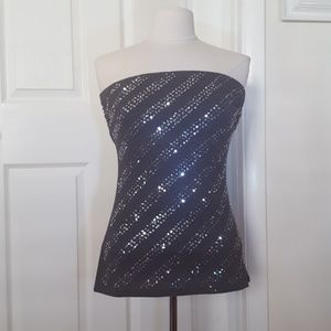 🌠Grey & silver sequins tube top